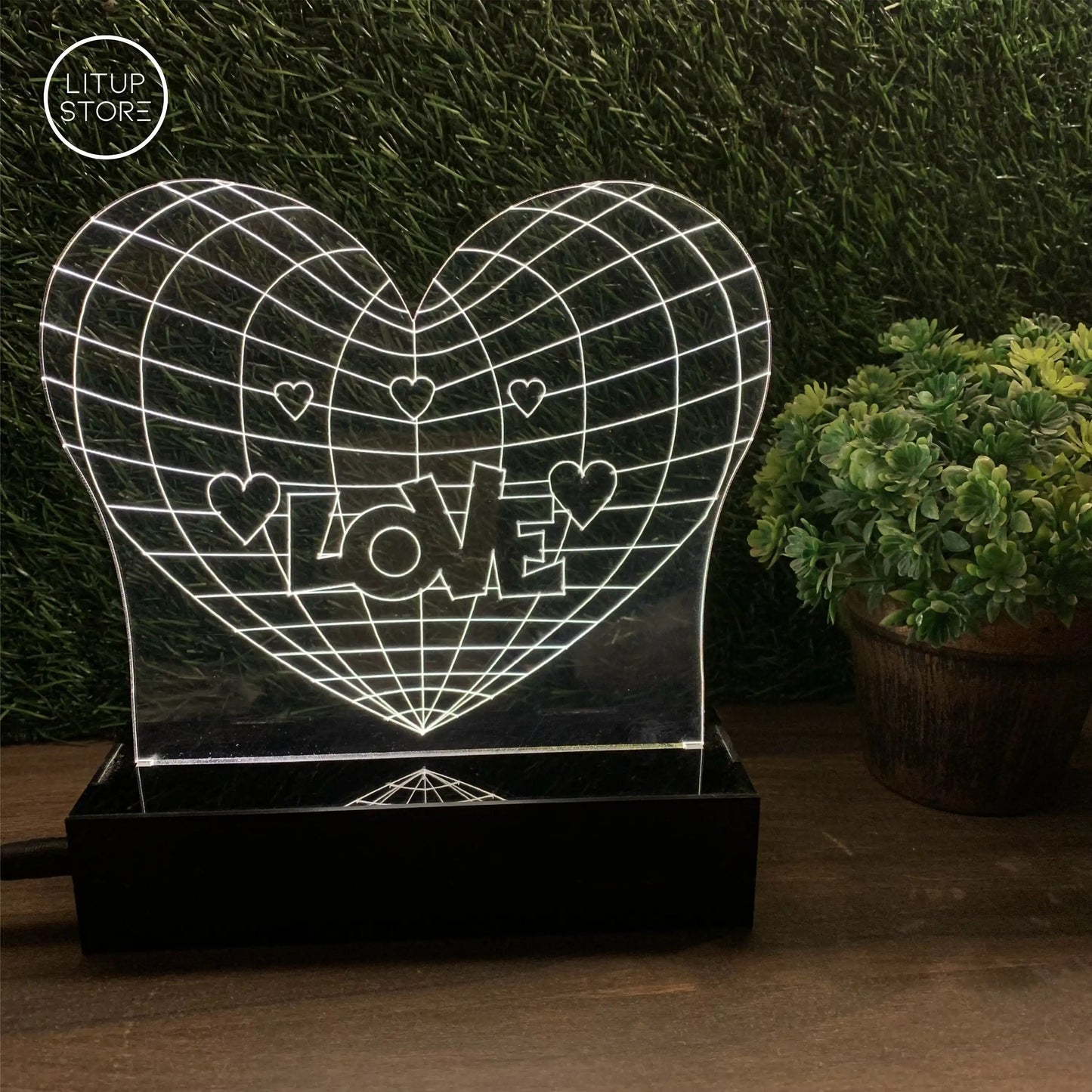 Love in Heart | Acrylic Crystal Lamp