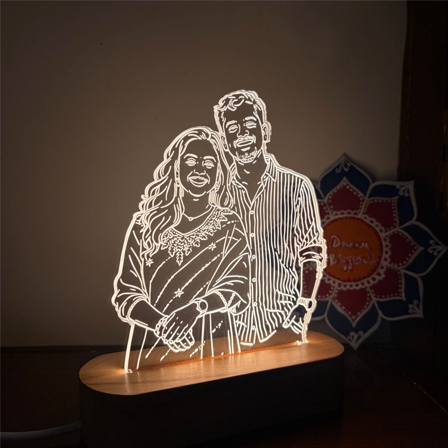 Personlised Couple Potrait LED Lamp | Valentine's Day Special ❤️