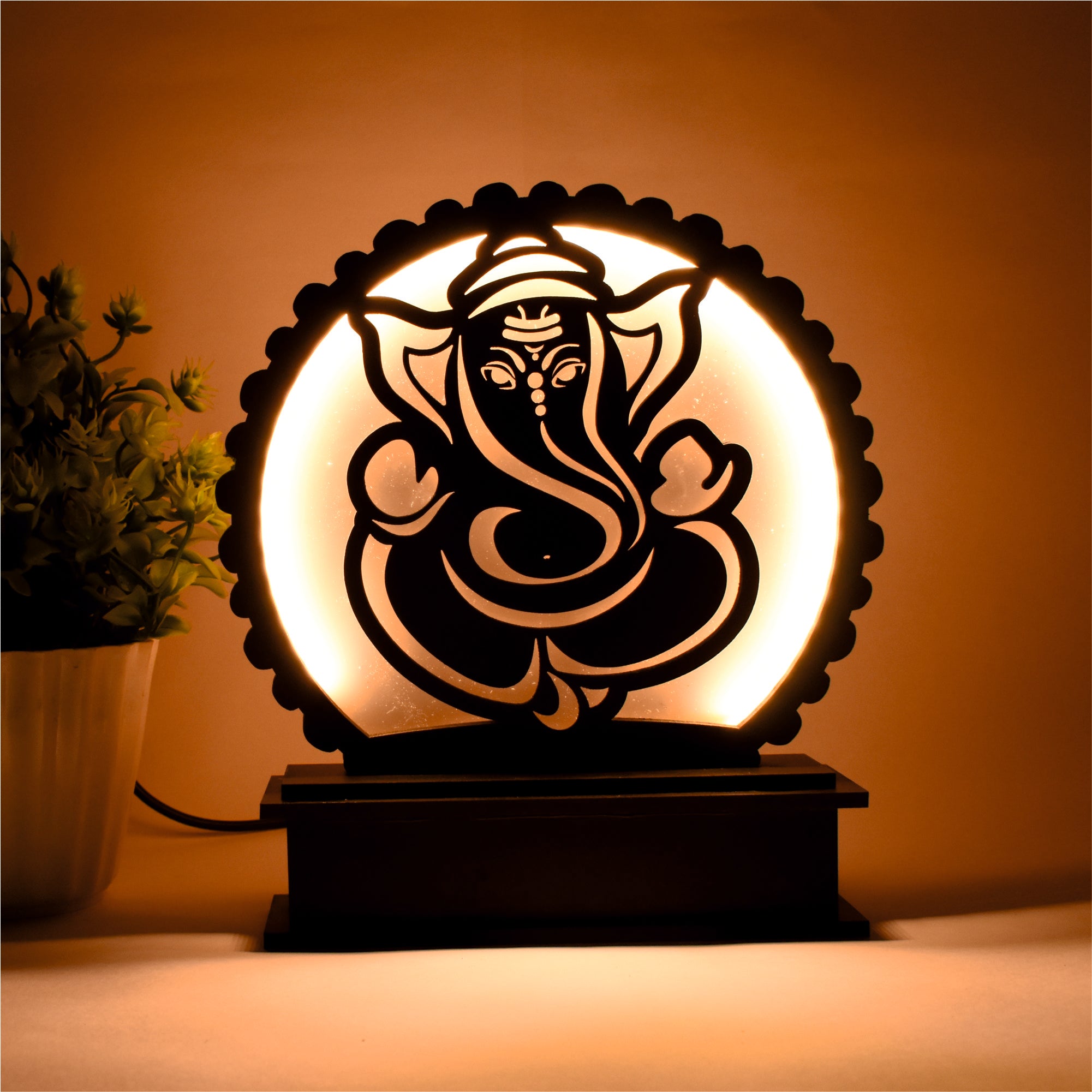 Shri Ganesha LED Desk Lamp – A Divine Glow for Your Space