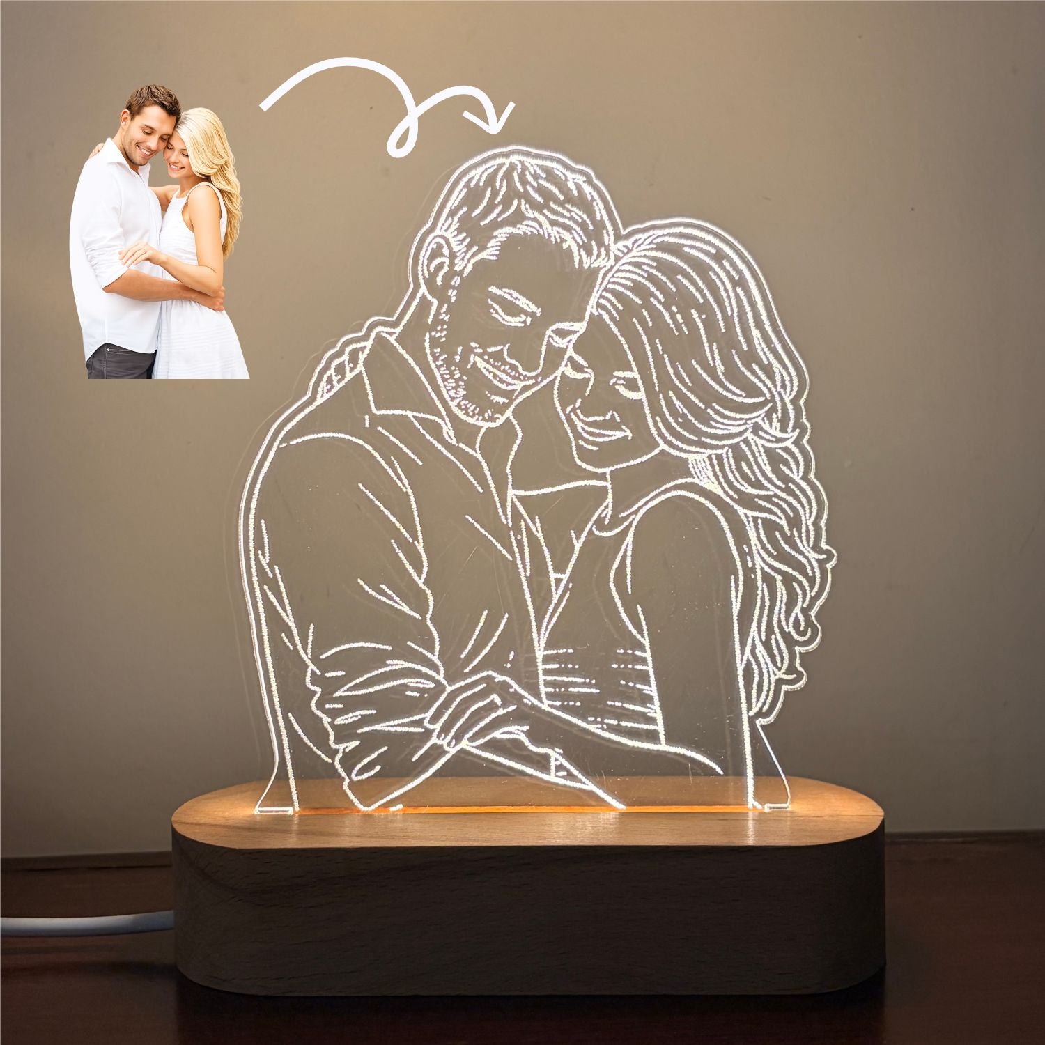 Personlised Couple Potrait LED Lamp | Valentine's Day Special ❤️