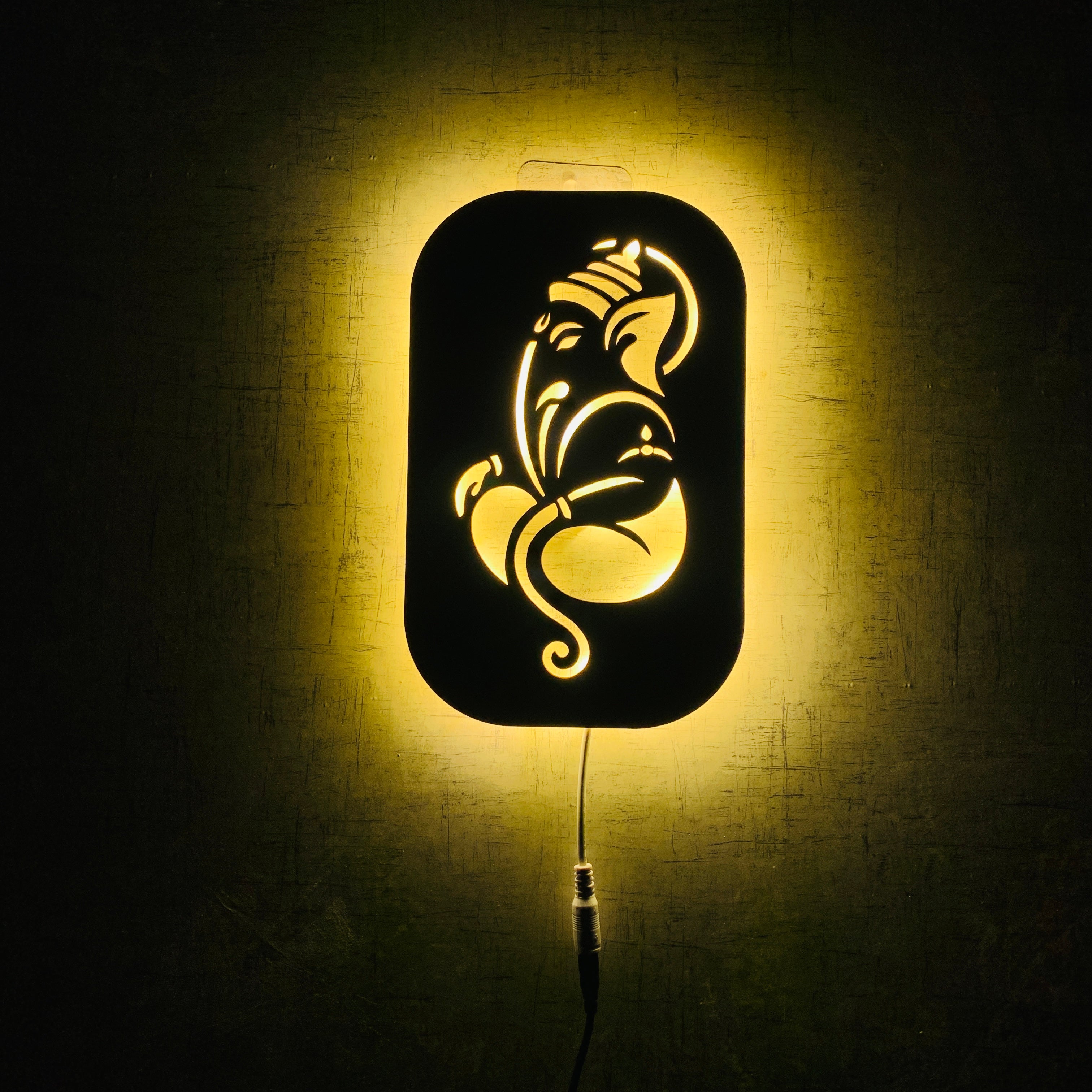 Ganpati Bappa Backlit LED Wall Logo