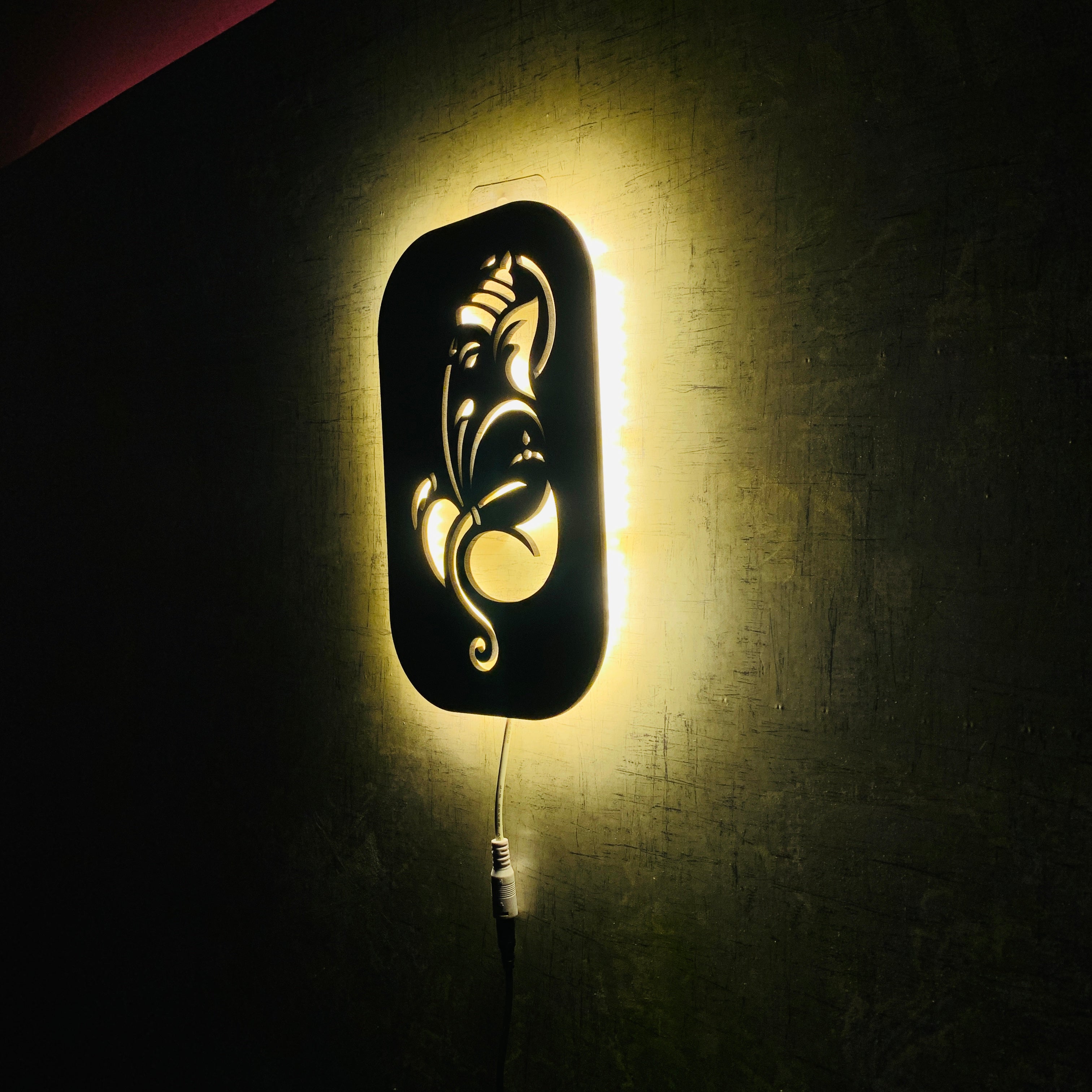 Ganpati Bappa Backlit LED Wall Logo
