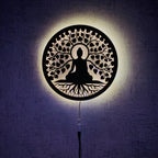Buddha Under the Bodhi Tree Backlit LED Wall Logo