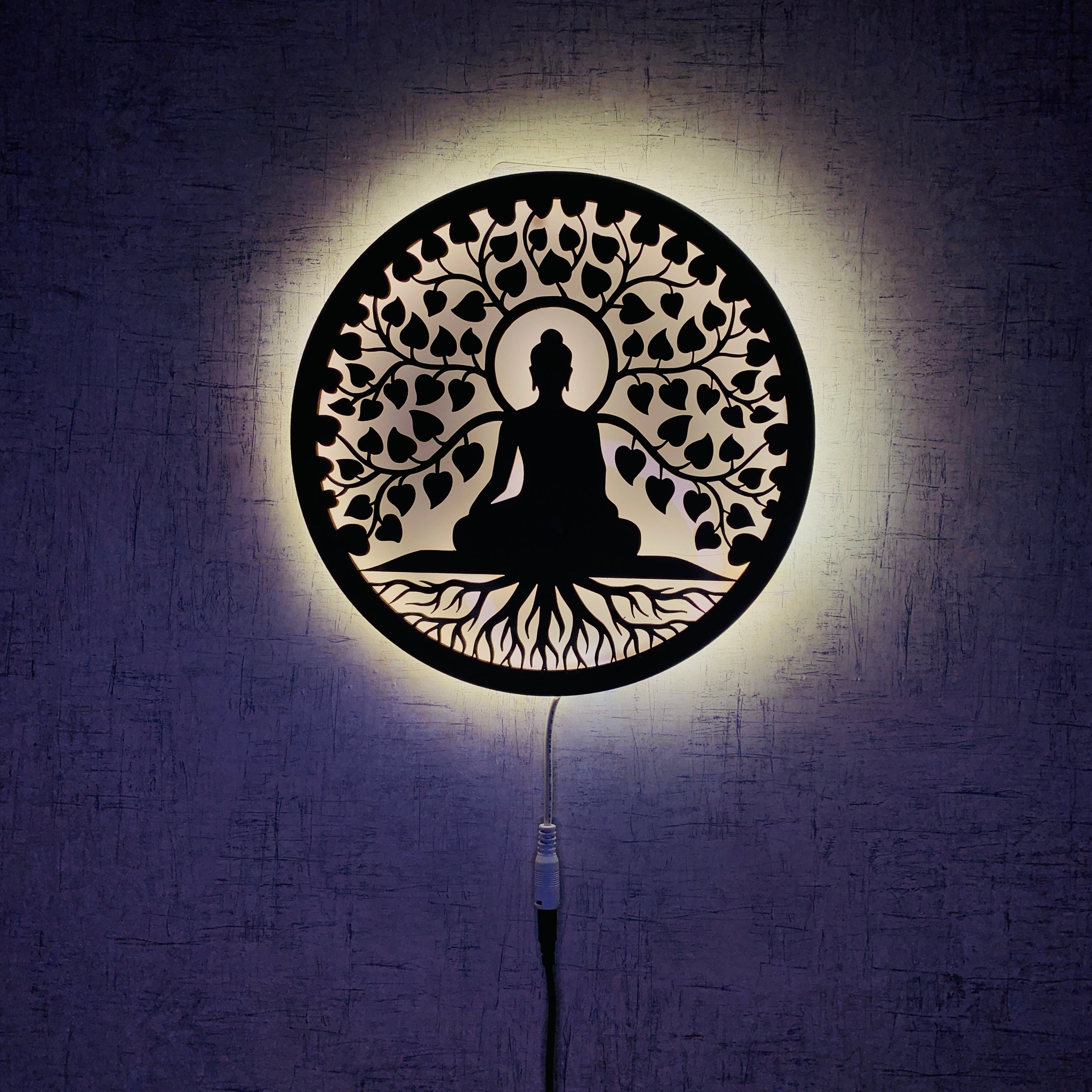 Buddha Under the Bodhi Tree Backlit LED Wall Logo