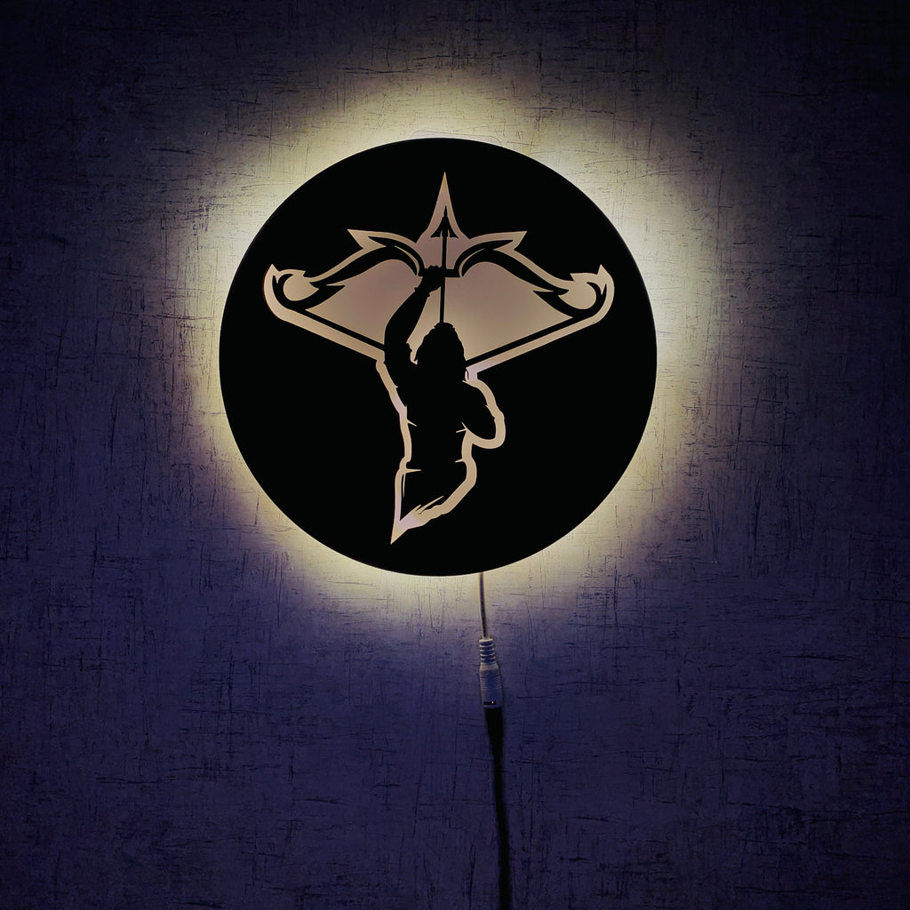 Lord Shri Ram Backlit LED Wall Logo