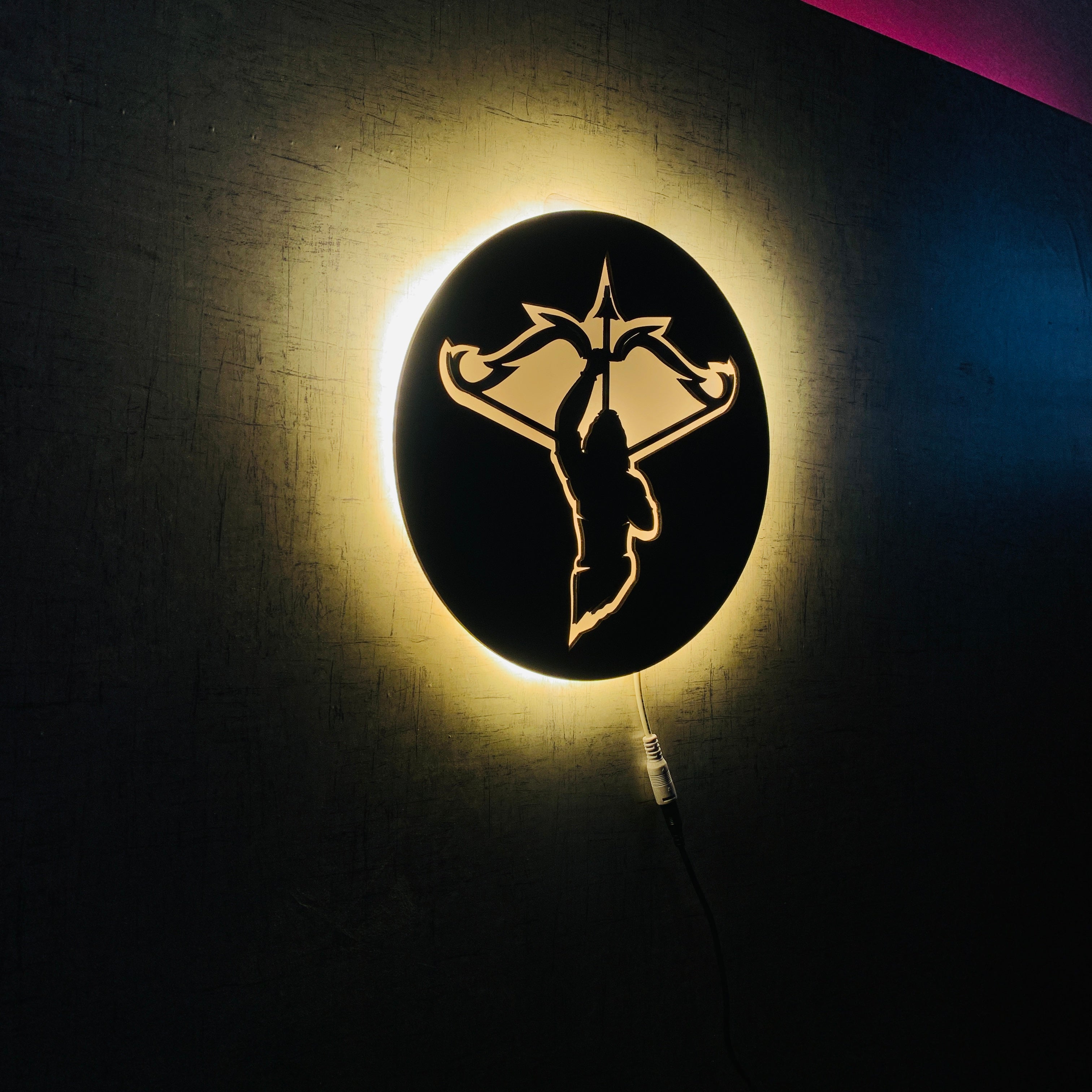 Lord Shri Ram Backlit LED Wall Logo