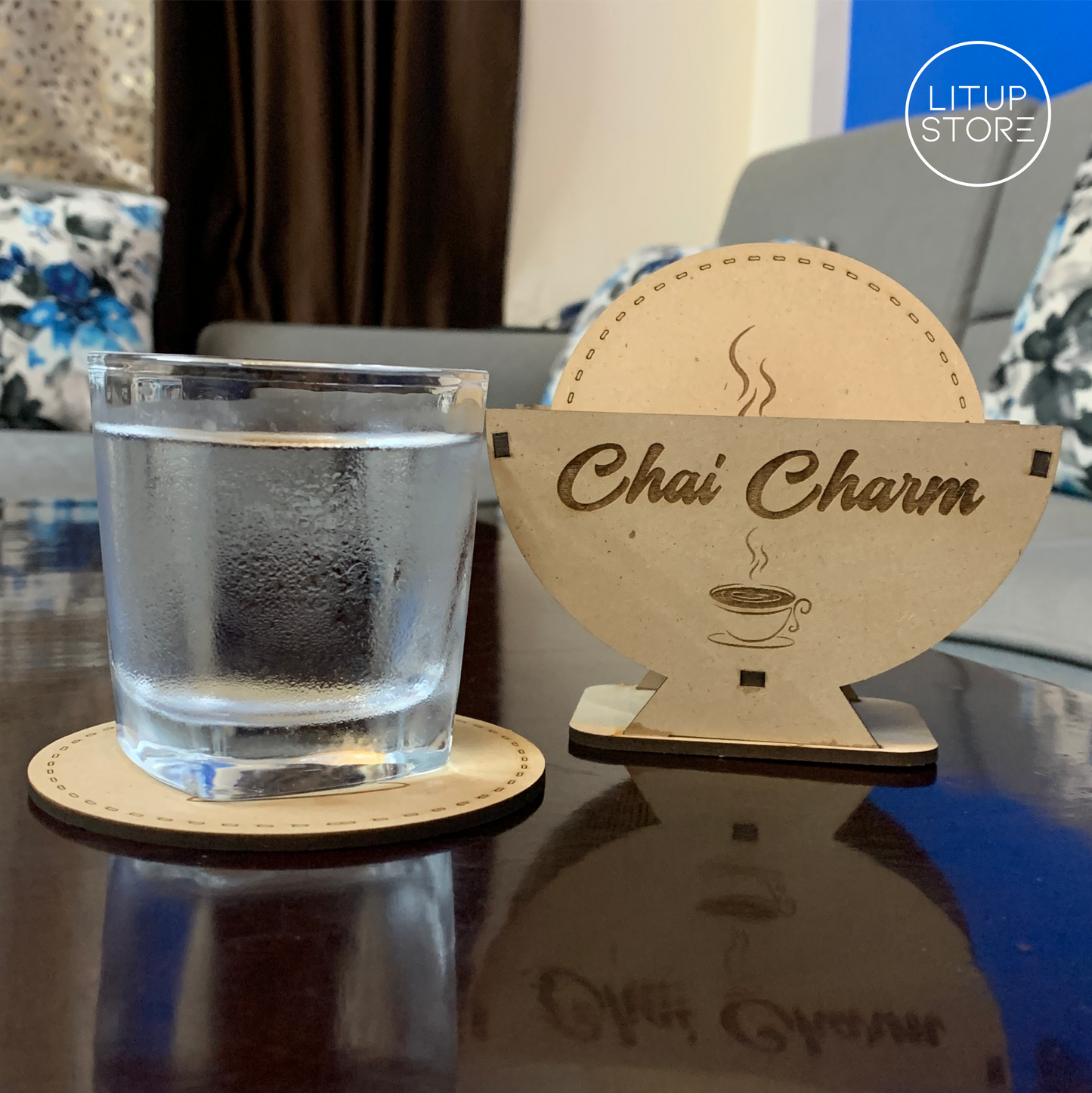 Chai Charm Tea Coaster | with Coaster Holder (set of 6)