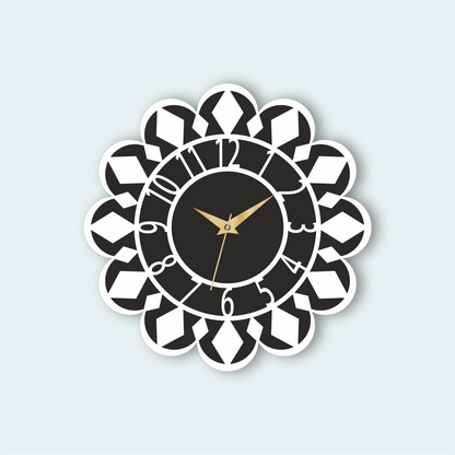 Premium Diamond Design Wall Clock | Wooden Wall Clock | 12x12 Inch