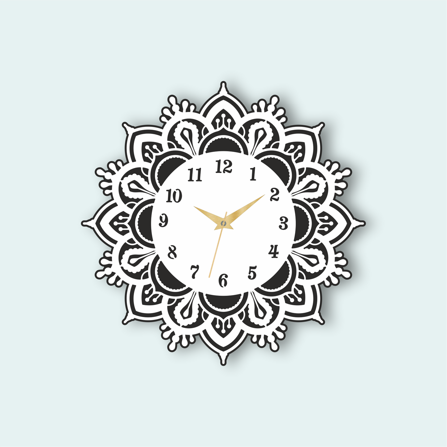 Premium Flora Wall Clock | Wooden Wall Clock | 12x12 Inch