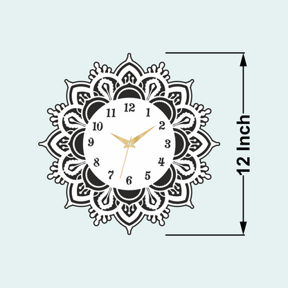 Premium Flora Wall Clock | Wooden Wall Clock | 12x12 Inch