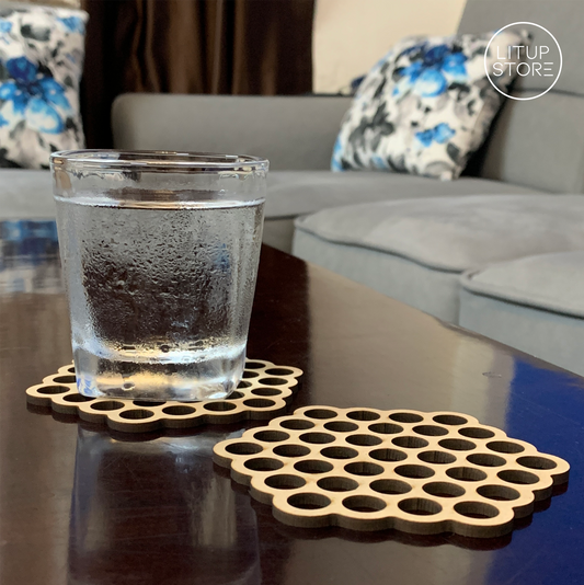 Honey Comb Tea Coaster | with Coaster Holder (Set of 6)