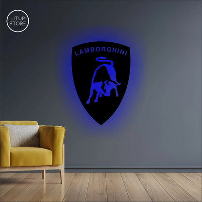 Lamborghini Car - Luxury Car - Backlit LED Logo