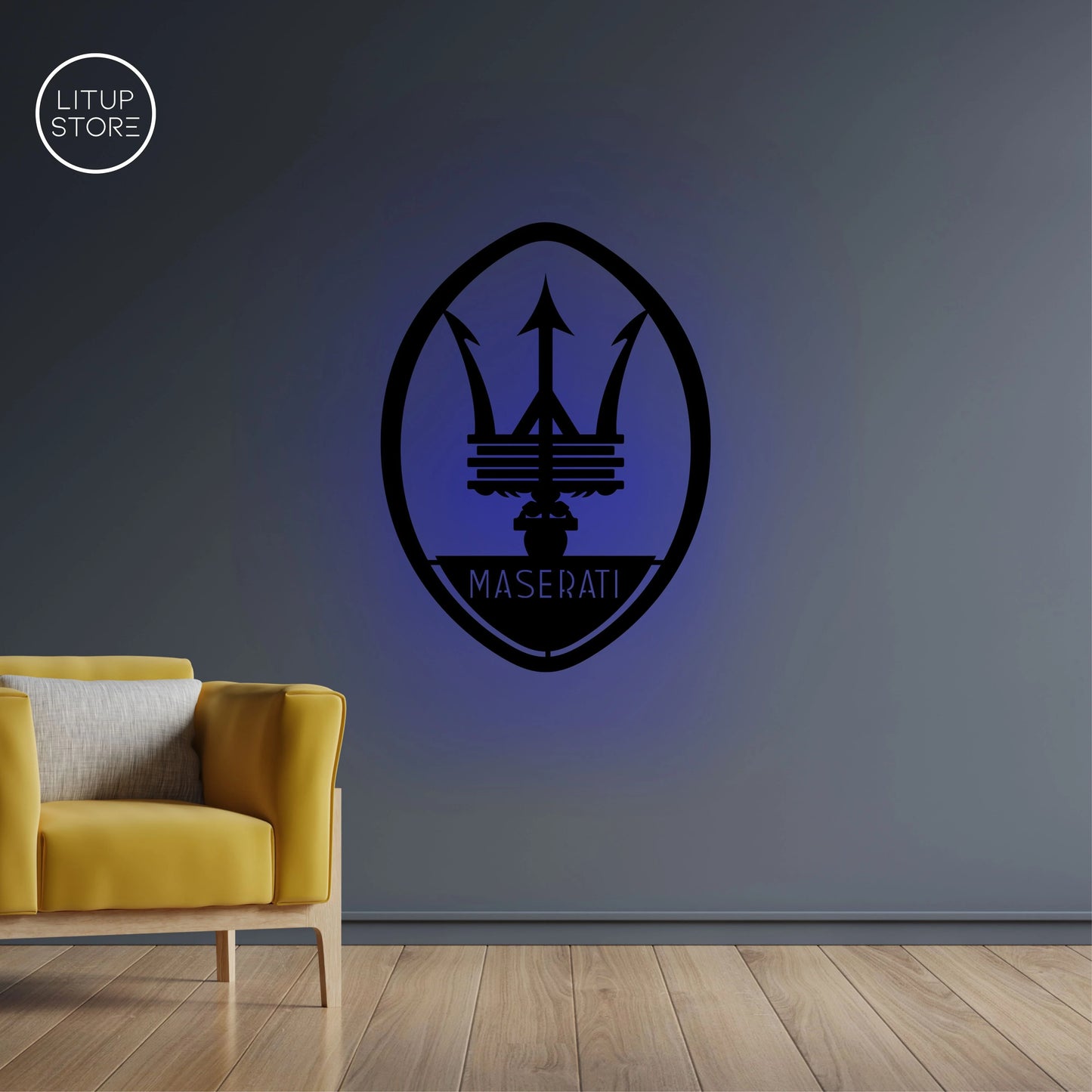 Maserati Car - Luxury Car - Backlit LED Logo