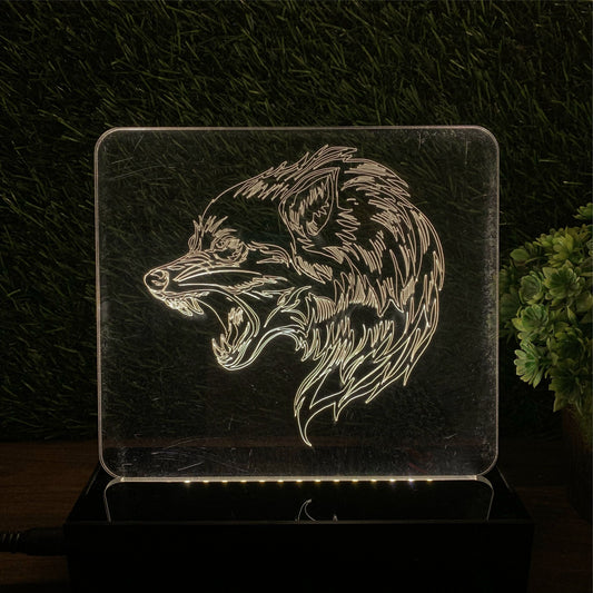 Wolf  - Crystal Lamp