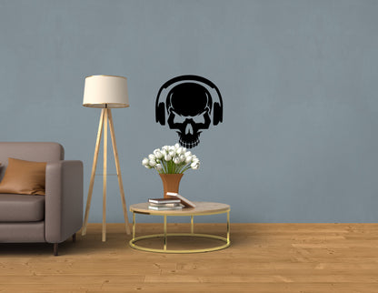 Skull With Headphones - Wall Decals