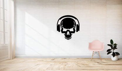 Skull With Headphones - Wall Decals