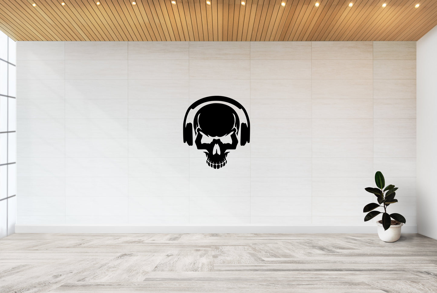 Skull With Headphones - Wall Decals