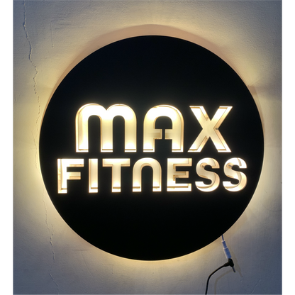 Customized Backlit LED Logo for Office, Shop, Home, Fitness Places, etc | Vibex