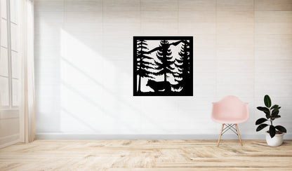 Wolf In Woods - Wall Decals